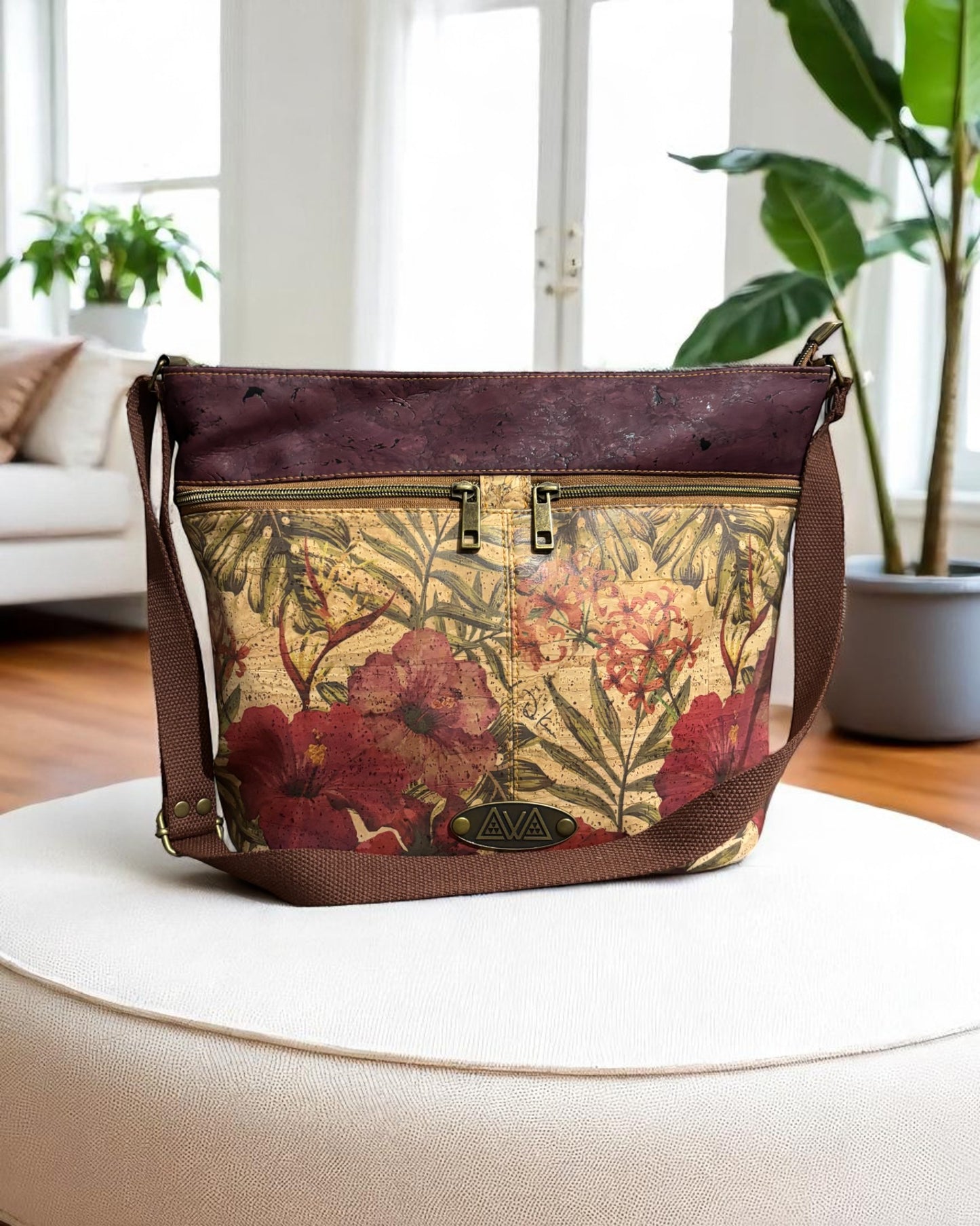 Ka ʻEhā – Hibiscus Print w/ Burgundy Accent