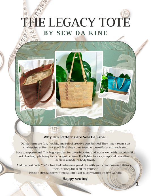 The Legacy Tote & Legacy Jr. Tote PDF Pattern – Beginner-Friendly - Sew Da Kine