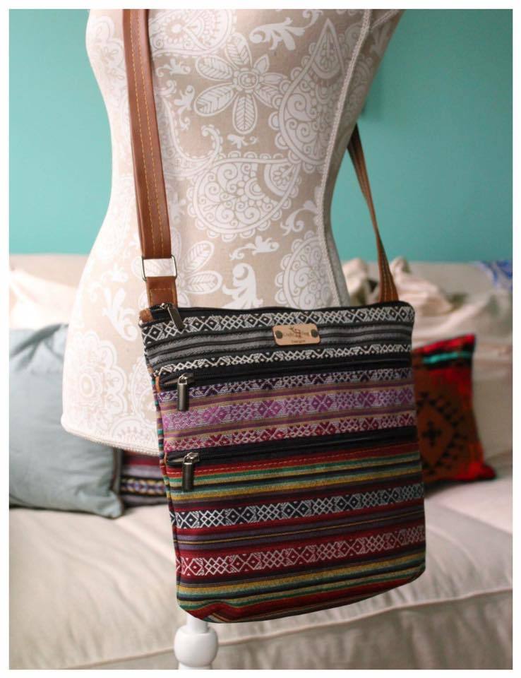 The Triple Zip - Crossbody PDF Pattern - Handmade Vegan Cork Fabric Bags