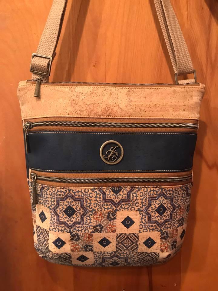 The Triple Zip - Crossbody PDF Pattern - Handmade Vegan Cork Fabric Bags