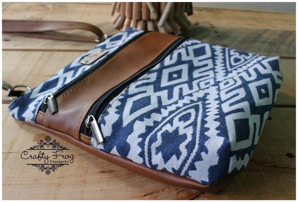 The Triple Zip - Crossbody PDF Pattern - Handmade Vegan Cork Fabric Bags