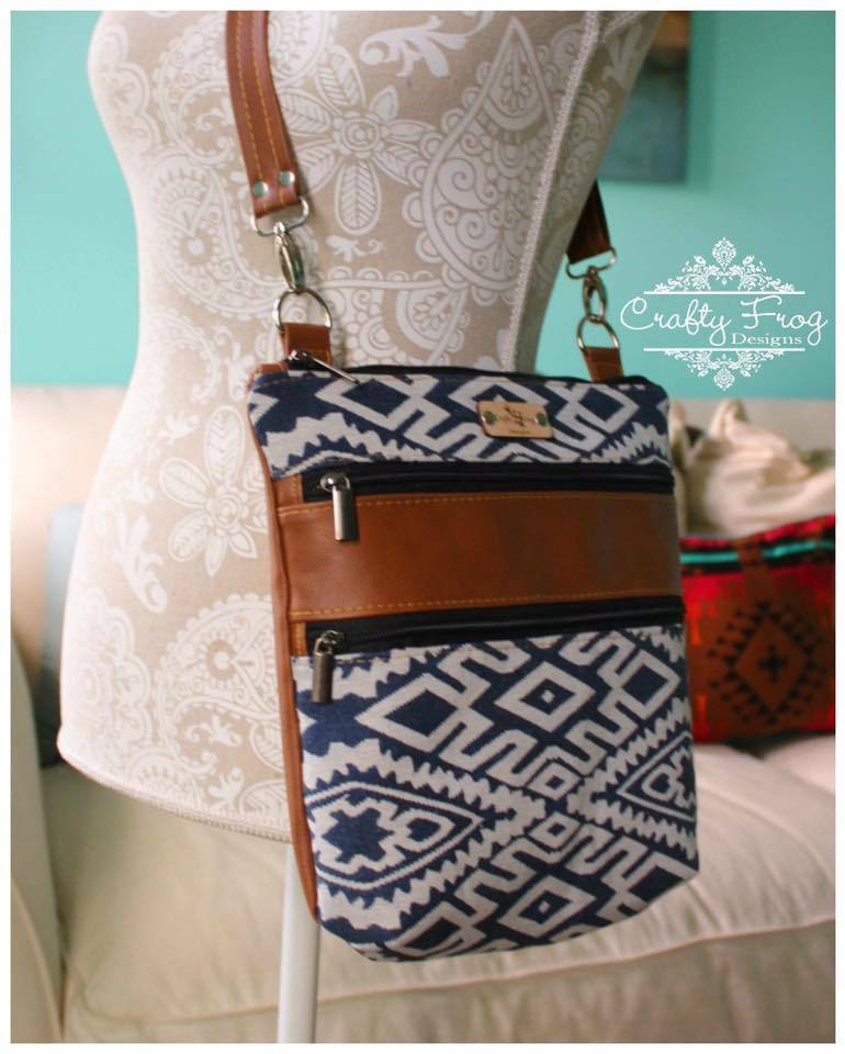 The Triple Zip - Crossbody PDF Pattern - Handmade Vegan Cork Fabric Bags