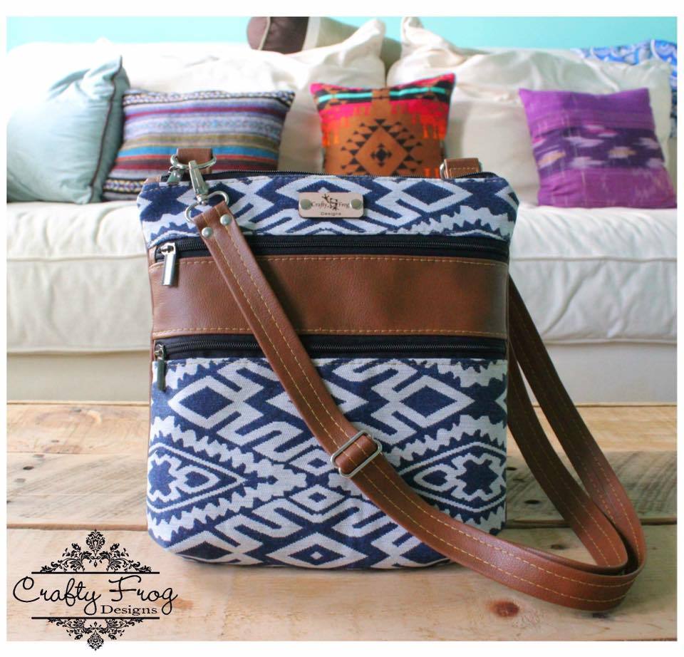 The Triple Zip - Crossbody PDF Pattern - Handmade Vegan Cork Fabric Bags