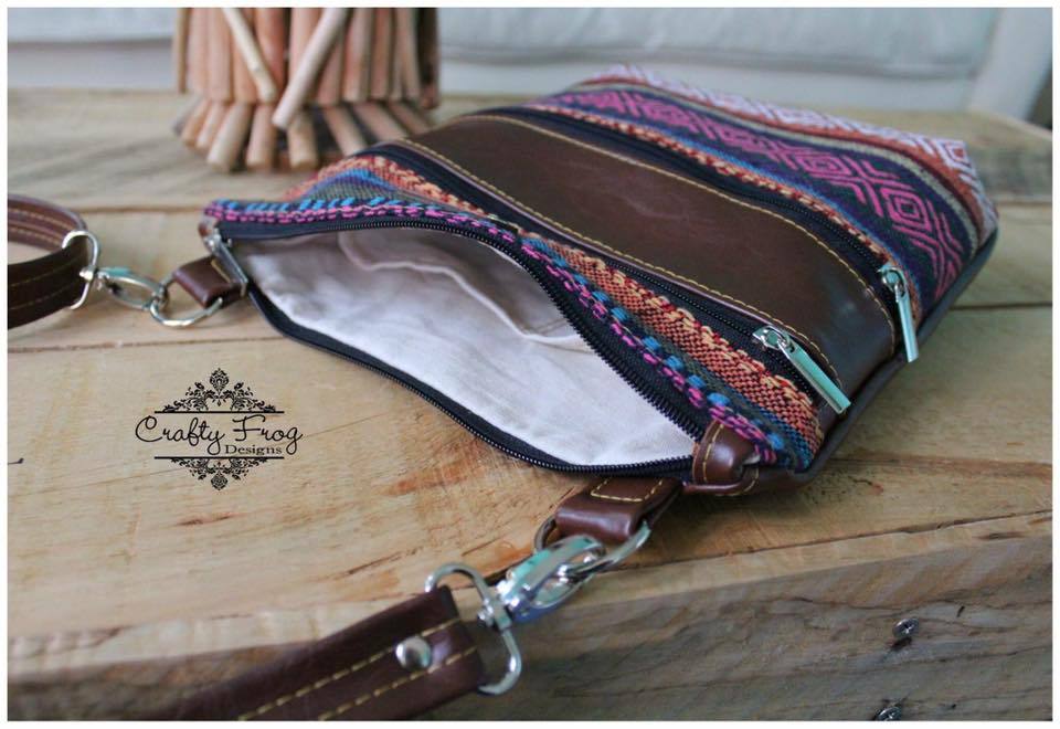 The Triple Zip - Crossbody PDF Pattern - Handmade Vegan Cork Fabric Bags