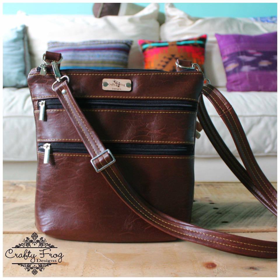 The Triple Zip - Crossbody PDF Pattern - Handmade Vegan Cork Fabric Bags