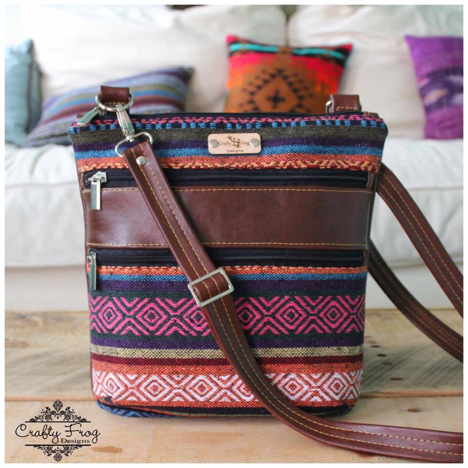 The Triple Zip - Crossbody PDF Pattern - Handmade Vegan Cork Fabric Bags