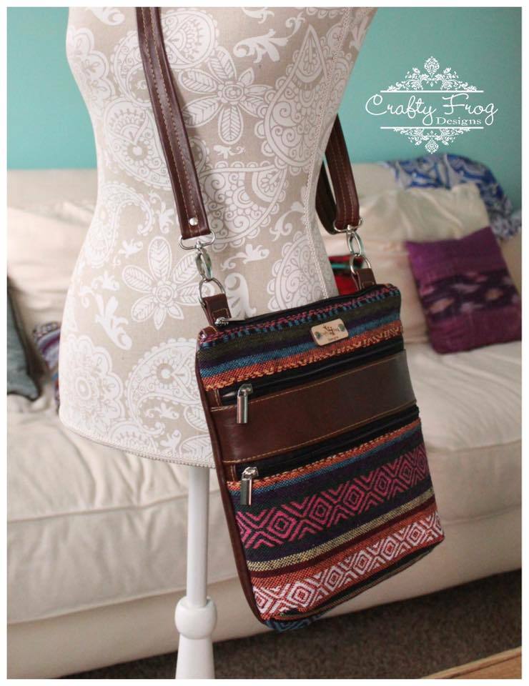 The Triple Zip - Crossbody PDF Pattern - Handmade Vegan Cork Fabric Bags