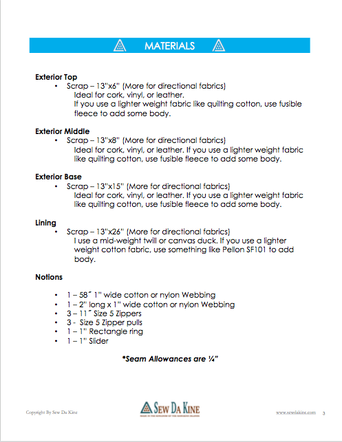 The Triple Zip - Crossbody PDF Pattern - Handmade Vegan Cork Fabric Bags