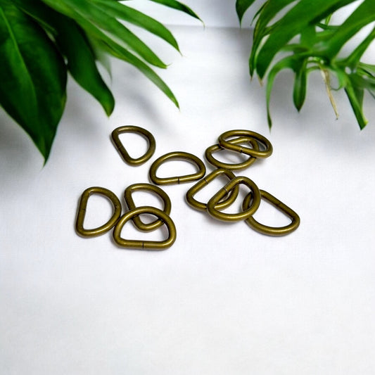 1/2" D-Rings (Pack of 10) – Antique Brass Finish - Sew Da Kine