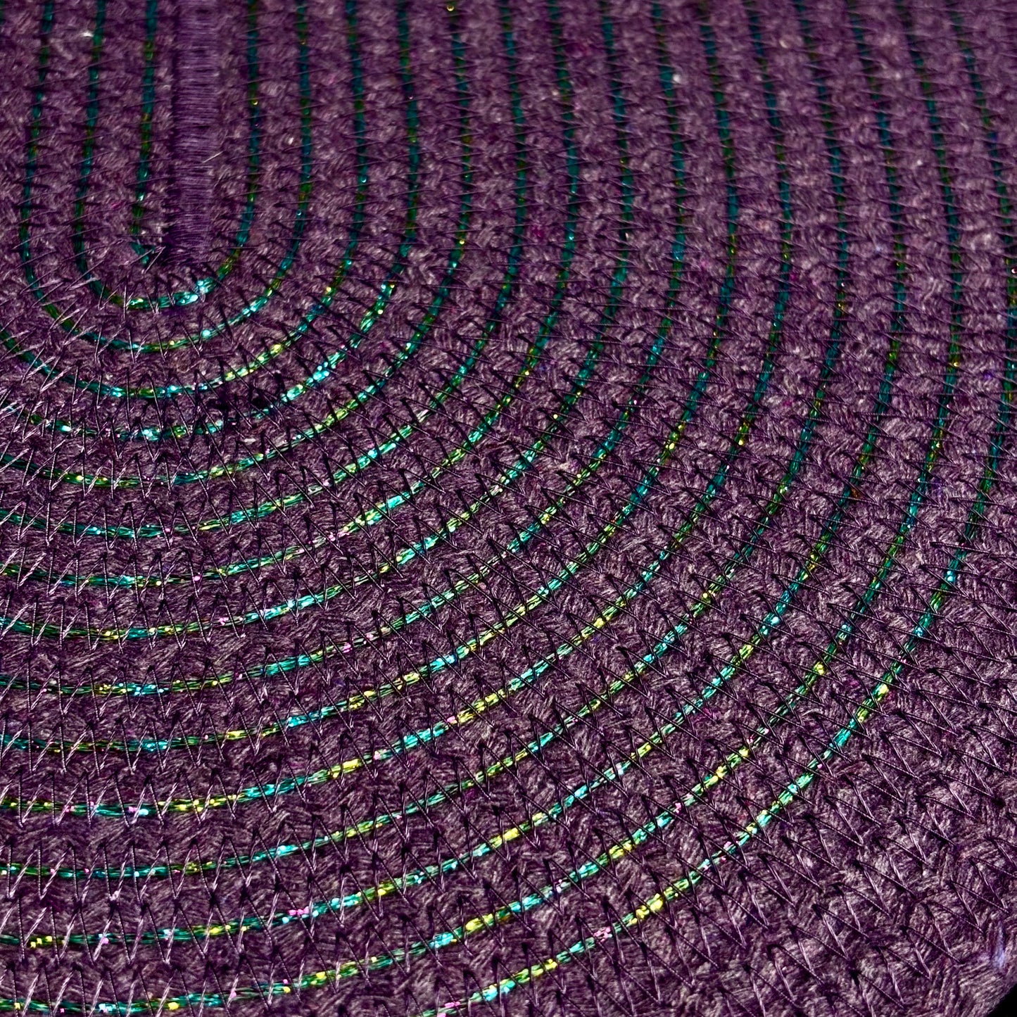 Amethyst Pakeke Crossbody Bucket Bag – Metallic Multicolored Woven Accents, Handmade & Eco-Friendly (In-Stock) - Sew Da Kine