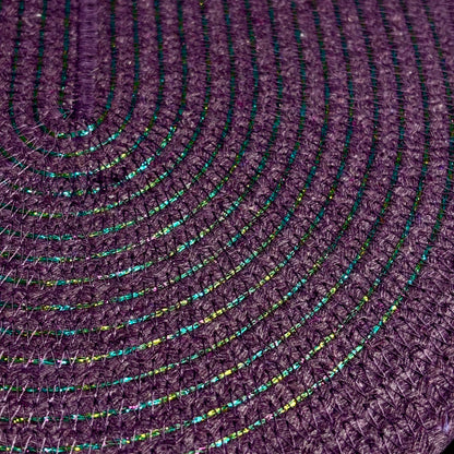 Amethyst Pakeke Crossbody Bucket Bag – Metallic Multicolored Woven Accents, Handmade & Eco-Friendly (In-Stock) - Sew Da Kine