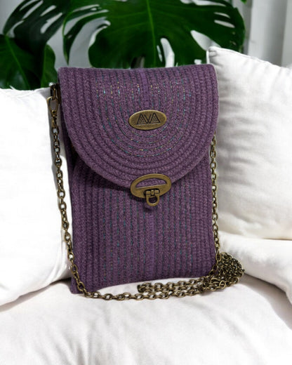 Amethyst Eke Crossbody Bag - Multicolored Metallic Accents, Handmade, & Eco-Friendly (In-Stock) - Sew Da Kine