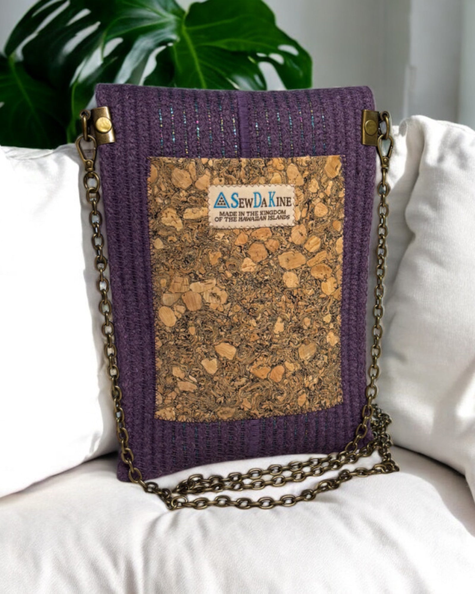 Amethyst Eke Crossbody Bag - Multicolored Metallic Accents, Handmade, & Eco-Friendly (In-Stock) - Sew Da Kine