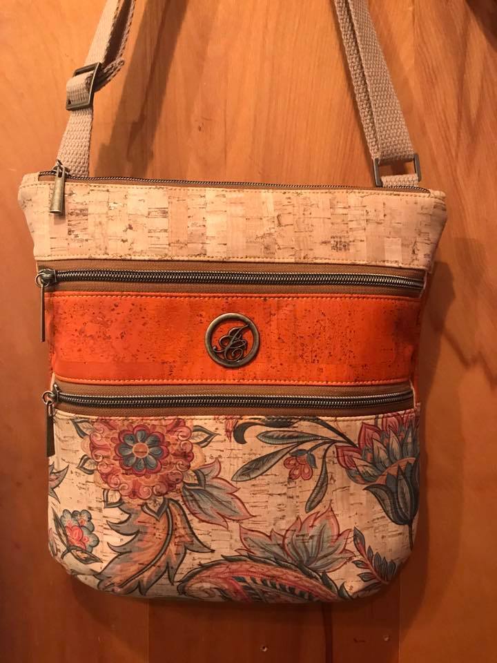 The Triple Zip - Crossbody PDF Pattern - Handmade Vegan Cork Fabric Bags 