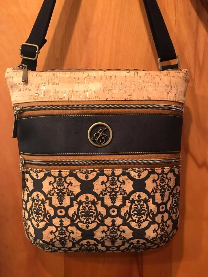 The Triple Zip - Crossbody PDF Pattern - Handmade Vegan Cork Fabric Bags 