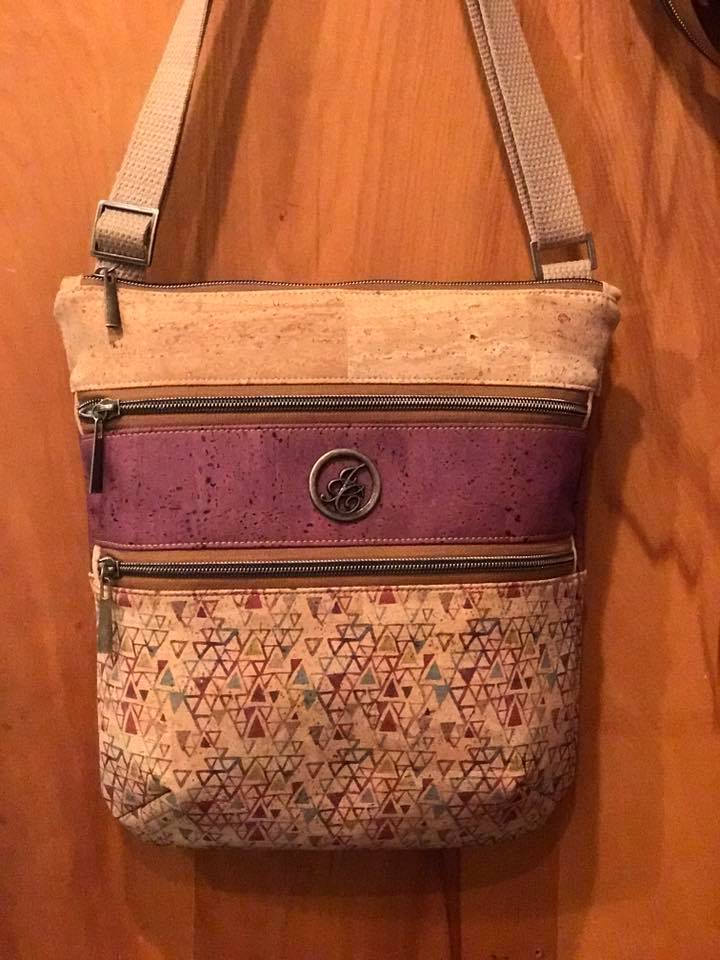 The Triple Zip - Crossbody PDF Pattern - Handmade Vegan Cork Fabric Bags 