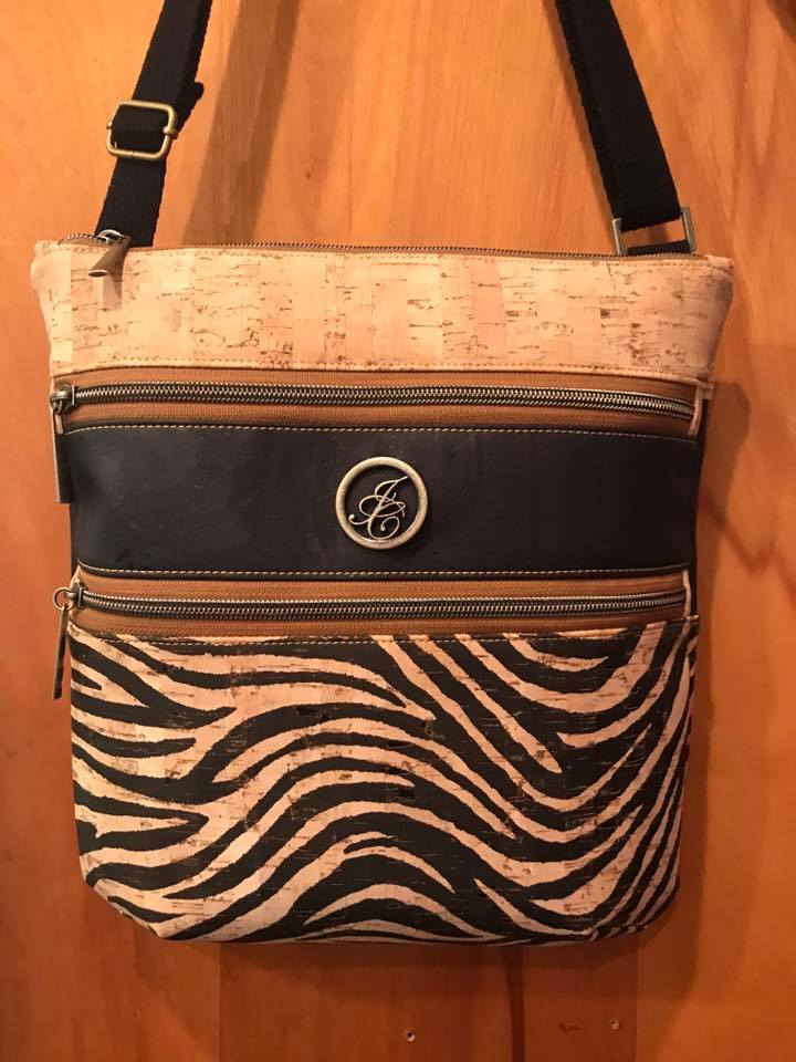 The Triple Zip - Crossbody PDF Pattern - Handmade Vegan Cork Fabric Bags 