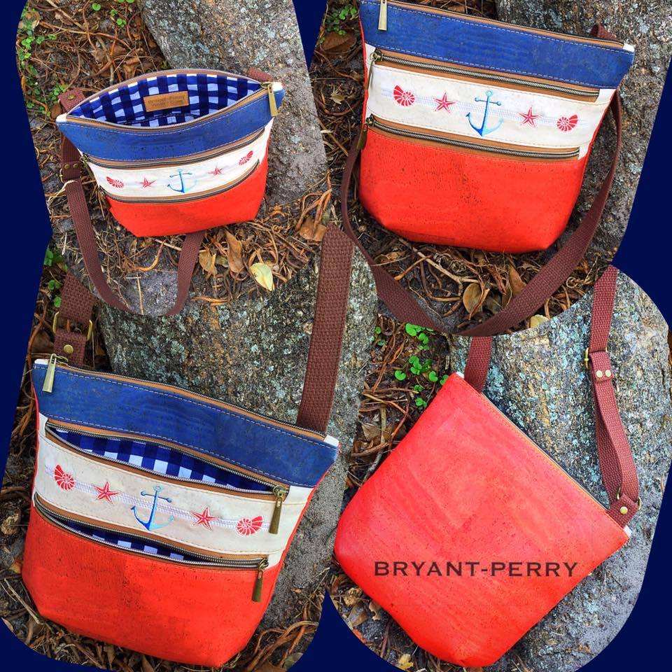 The Triple Zip - Crossbody PDF Pattern - Handmade Vegan Cork Fabric Bags 