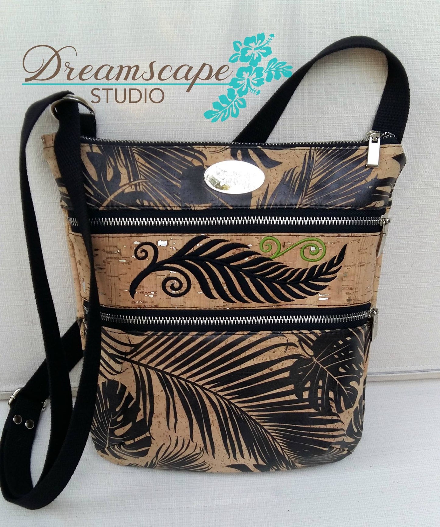 The Triple Zip - Crossbody PDF Pattern - Handmade Vegan Cork Fabric Bags 