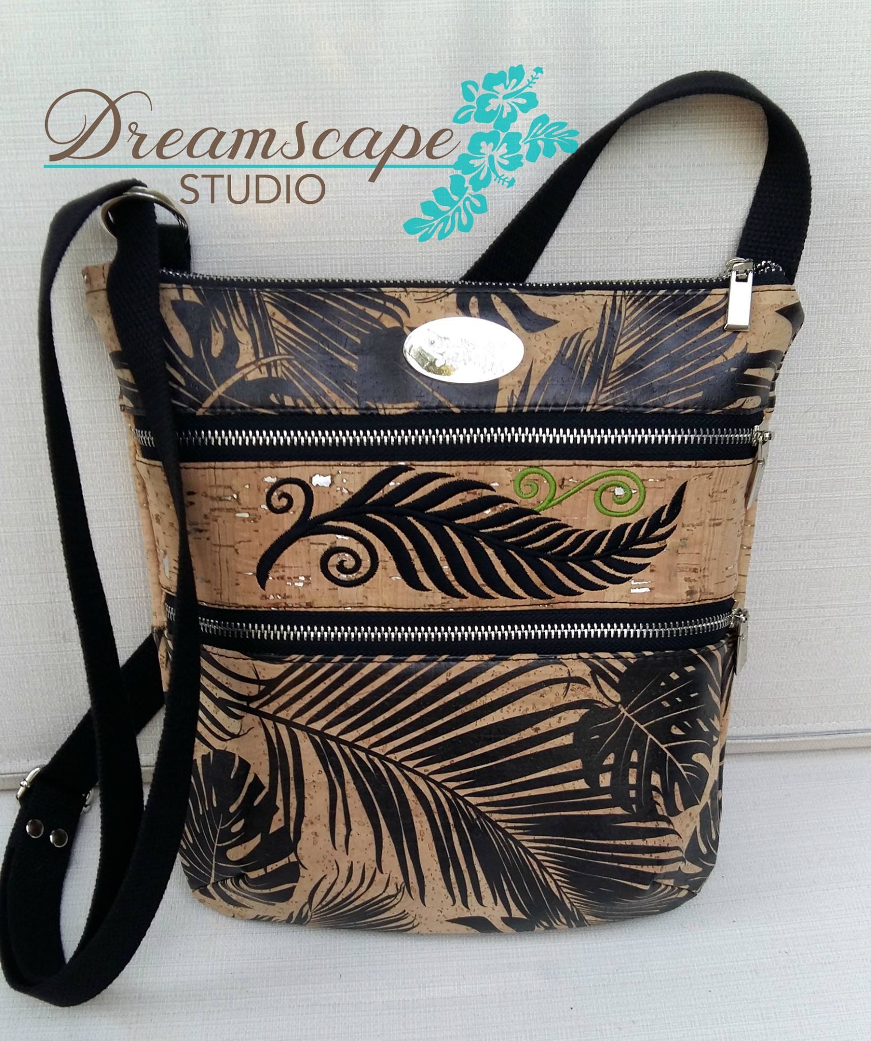 The Triple Zip - Crossbody PDF Pattern - Handmade Vegan Cork Fabric Bags 