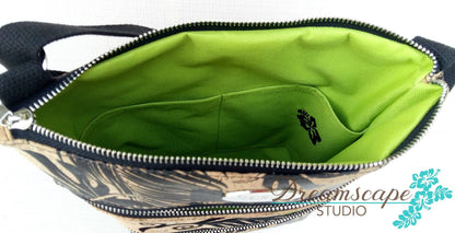 The Triple Zip - Crossbody PDF Pattern - Handmade Vegan Cork Fabric Bags 