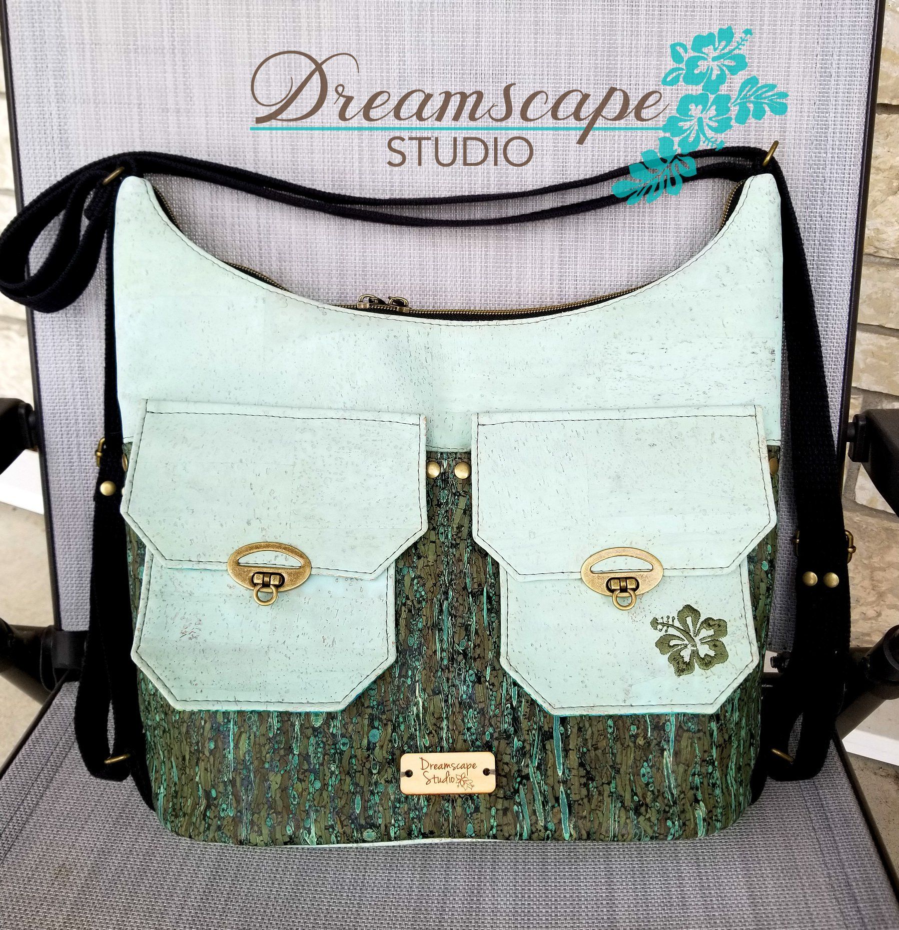 Nakoa Convertible Backpack PDF Pattern - Handmade Vegan Cork Fabric Bags 