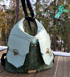 Nakoa Convertible Backpack PDF Pattern - Handmade Vegan Cork Fabric Bags 