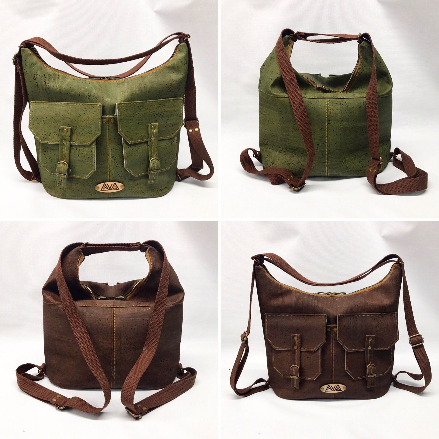 Nakoa Convertible Backpack PDF Pattern - Handmade Vegan Cork Fabric Bags 