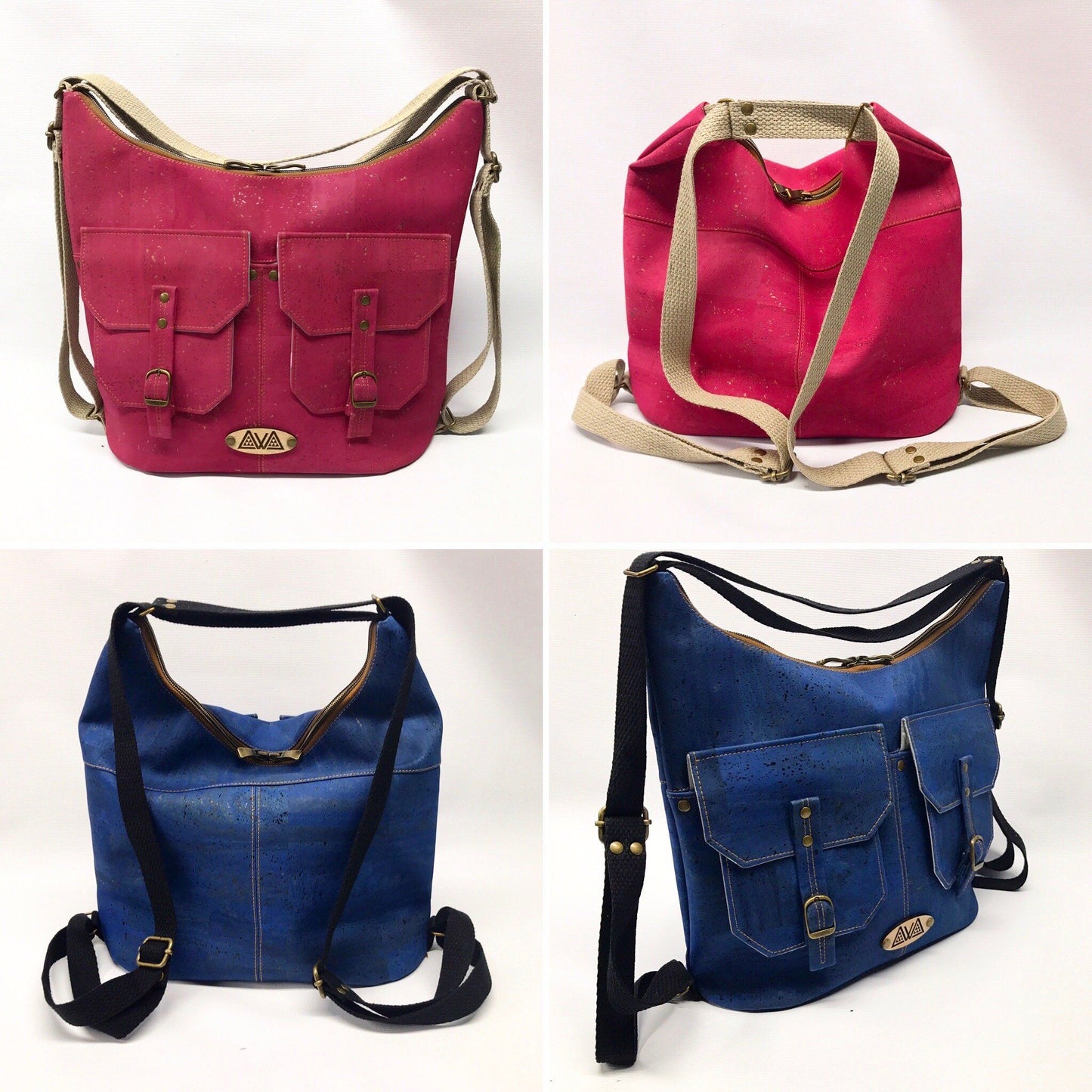Nakoa Convertible Backpack PDF Pattern - Handmade Vegan Cork Fabric Bags 